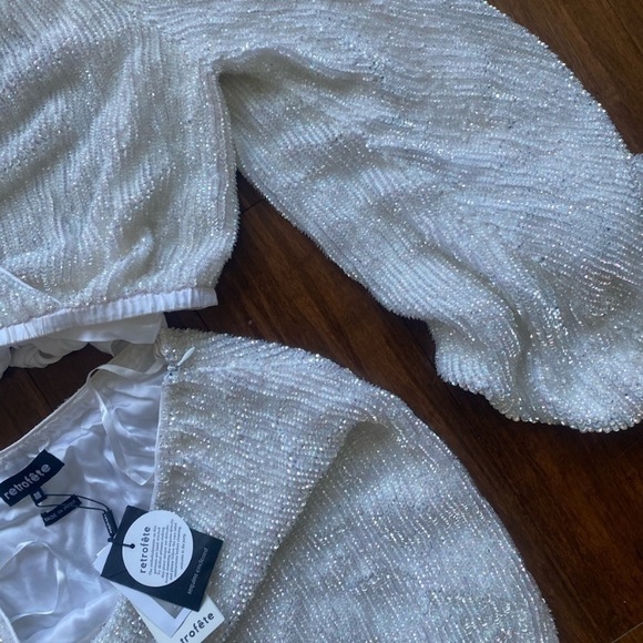 NWT Retrofete White Sequins Set, Top and Skirt! - Picture 5 of 7